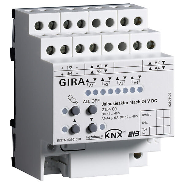 Gira Jalousieaktor 4fach 24VDC KNX/EIB REG 215400